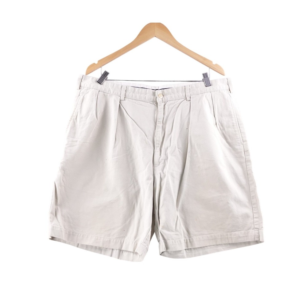 Polo Golf Mens Classic Fit Pleated Beige Chinos Shorts Size 40‎ Preppy Athletic